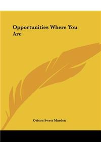 Opportunities Where You Are