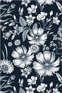 Dark Blue and White Florals Journal