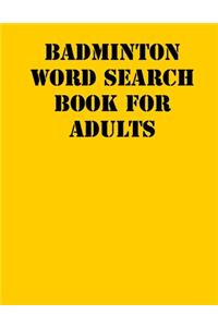 Badminton Word Search Book For Adults