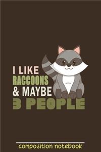 I Like Raccoons & Maybe 3 People Composition Notebook