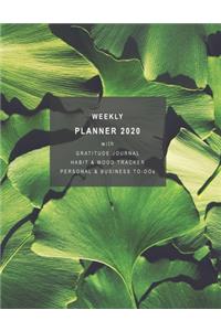Weekly Planner 2020 with Gratitude Journal, Habit & Mood Tracker, Personal & Business TO-DOs