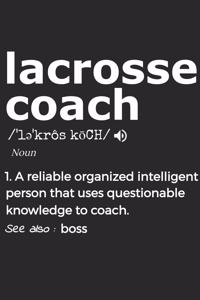 Lacrosse Coach Noun 1. Reliable Organized Intelligent Person That Uses Questionable Knowledge To Coach. See Also