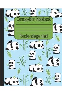 Panda college ruled composition notebook