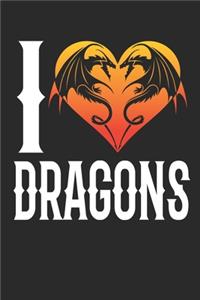 I Heart Dragons: Dragon Journal, Blank Paperback Notebook to write in, Dragon Lover Gift, 150 pages, college ruled