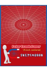 Polar Graph paper 1/5 inch centered Sketchbook