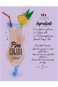 Pina colada cocktail sketchbook