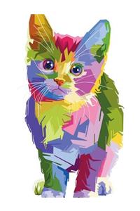Cat Colorful Design Decoration Geometry Sketchbook