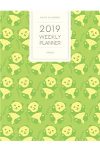 2019 Weekly Planner Panda: Dated with to Do Notes and Inspirational Quotes - Panda Bamboo Green