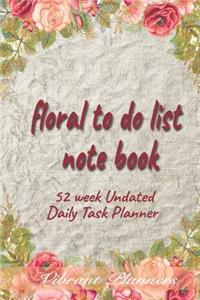 Floral to Do List Note Book