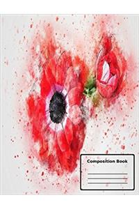 Floral Wide Ruled Composition Book