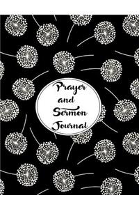Prayer and Sermon Journal Notebook DOUBLE PAGES Dandelions Pattern 10