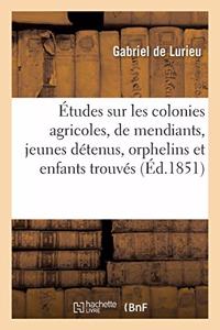 Études Sur Les Colonies Agricoles, de Mendiants, Jeunes Détenus, Orphelins Et Enfants Trouvés