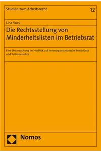 Die Rechtsstellung Von Minderheitslisten Im Betriebsrat