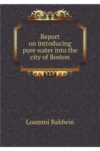 Report on Introducing Pure Water Into the City of Boston