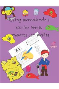 Estoy aprendiendo a escribir letras y números con piratas