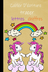 Cahier d'écriture tracer lettres - chiffres