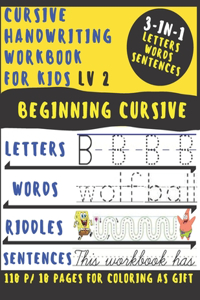 Cursive Handwriting Workbook for kids level 2