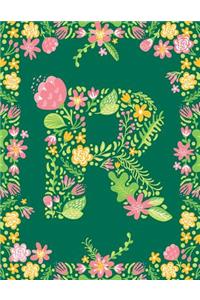 Floral Initial R Monogram Journal