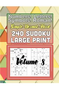 Simple-Normal-Hard 240 Sudoku Large Print