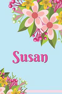 Susan Personalized Blank Lined Journal Notebook