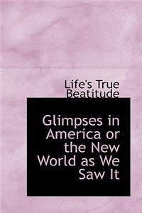 Glimpses in America or the New World as We Saw It