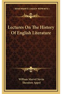 Lectures On The History Of English Literature