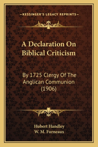 Declaration On Biblical Criticism
