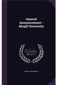 General Announcement - Mcgill University