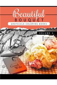 Beautiful Bouquet Grayscale Coloring Book Vol.2