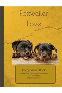 Rottweiler Love Composition Notebook