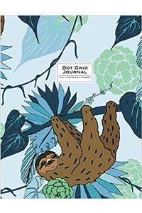 Dot Grid Journal Sloth Notebook: Blue and Brown (Cute Journal)