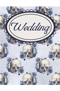 Gothic Skulls Blue Wedding Organizer