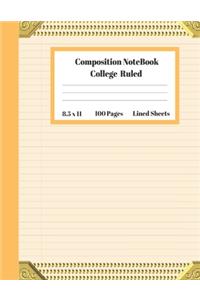 Composition Notebook College Ruled Lined Sheets