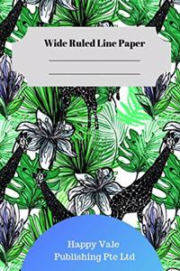 Cute Giraffe Theme Wide Ruled Line Paper