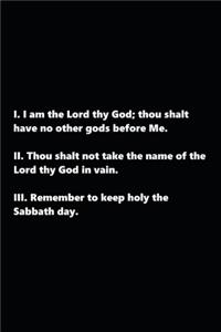 2020 Weekly Planner Religious Theme First Three Commandments Traditional B W