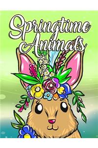 Adorable Springtime Animals for Adults Coloring Book