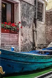 Cool Blue Gondola Parked in Venice, Italy Journal