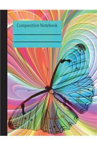 Butterfly Colorful Composition Notebook - 4x4 Graph Paper