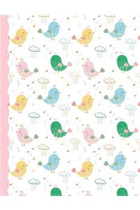 Dual Notebook Graph And Lined Pages - Birds