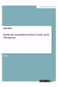 Kritik der naturhistorischen Urteile nach Thompson