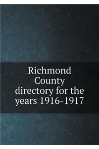 Richmond County directory for the years 1916-1917