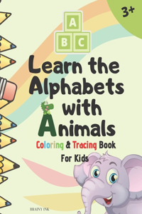 Learn the Alphabets with Animals - Coloring and Tracing book for Kids