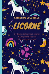 LICORNE Cahier de coloriage