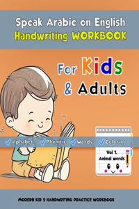 Learn Arabic on English Handwriting Book