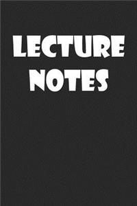 Lecture Notes