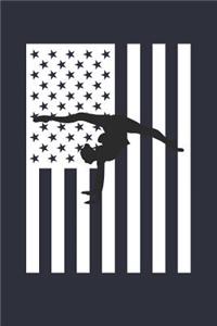 American Flag Gymnastics Notebook - USA Flag Gymnastics Journal - Fourth of July Gift for Gymnast