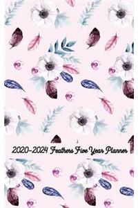 2020-2024 Feathers Five Year Planner 5x8