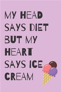 Diet Ice Cream Cone Blank Lined Notebook Journal