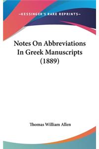 Notes on Abbreviations in Greek Manuscripts (1889)