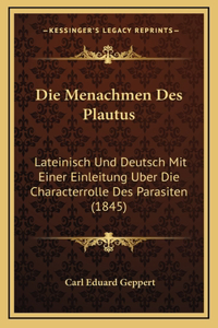 Die Menachmen Des Plautus
